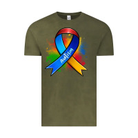 Vintage Olive autism ribbon Vintage Tee - Zillion Design Studio