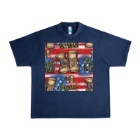 Navy proud veteran seamless pattern Urban Heavy Tee - HRA Design Shop