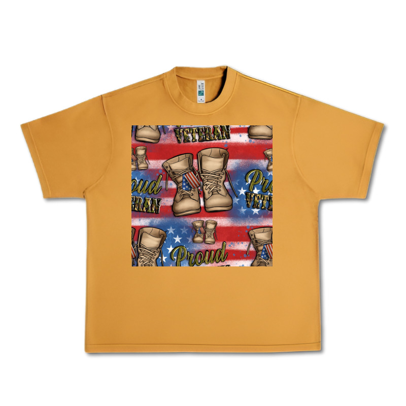 Proud Veteran Seamless Pattern Urban Heavy Tee by HRA Design Shop | Teevron