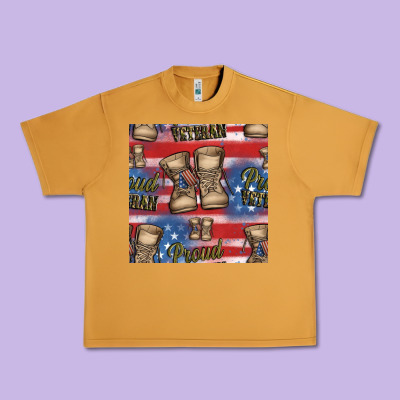 Proud Veteran Seamless Pattern Urban Heavy Tee Designed By Hra Design Shop