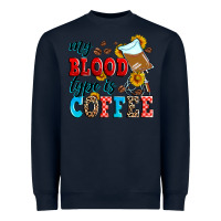 Navy my blood type is coffee Heavyweight Sweatshirt - Zillion Design Studio