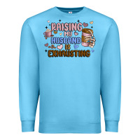 Ocean Blue raising my husband is exhausting Premium Sweatshirt - MaliasSmallBusiness