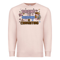 Pale Pink raising my husband is exhausting Premium Sweatshirt - MaliasSmallBusiness