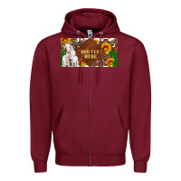 Burgundy (preview)baby goats and sunflower and cactus with cowhide license plat Zipper Hoodie - Artiststas