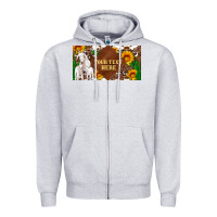 Heather Grey (preview)baby goats and sunflower and cactus with cowhide license plat Zipper Hoodie - Artiststas