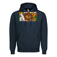 Navy (preview)baby goats and sunflower and cactus with cowhide license plat Zipper Hoodie - Artiststas