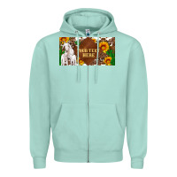 Seafoam (preview)baby goats and sunflower and cactus with cowhide license plat Zipper Hoodie - Artiststas
