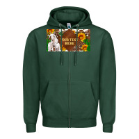 Sports Green (preview)baby goats and sunflower and cactus with cowhide license plat Zipper Hoodie - Artiststas