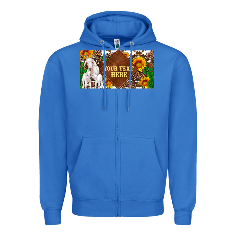 (preview)baby Goats And Sunflower And Cactus With Cowhide License Plat Zipper Hoodie by Artiststas | Teevron