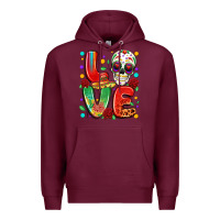Burgundy cinco de mayo love Premium Hoodie - LillyAllenDesigns