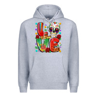 Heather Grey cinco de mayo love Premium Hoodie - LillyAllenDesigns