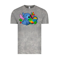 Cloud Rock autism stitch heart Vintage Tee - Zillion Design Studio