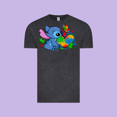 Autism Stitch Heart Vintage Tee Designed By Zillion Design Studio