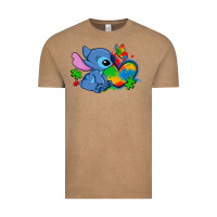 Vintage Coffee autism stitch heart Vintage Tee - Zillion Design Studio