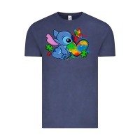 Vintage Denim autism stitch heart Vintage Tee - Zillion Design Studio