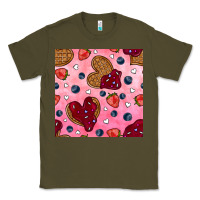 Army Green valentines day waffles seamless pattern Classic Tee - BundleAndBundleShop