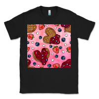 Black valentines day waffles seamless pattern Classic Tee - BundleAndBundleShop