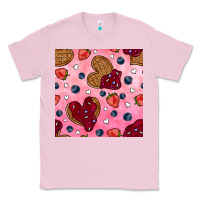 Bubblegum Pink valentines day waffles seamless pattern Classic Tee - BundleAndBundleShop
