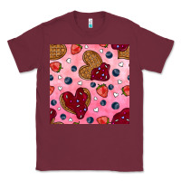 Burgundy valentines day waffles seamless pattern Classic Tee - BundleAndBundleShop