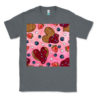Charcoal Heather valentines day waffles seamless pattern Classic Tee - BundleAndBundleShop