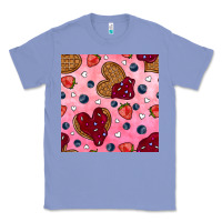 Colony Blue valentines day waffles seamless pattern Classic Tee - BundleAndBundleShop