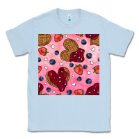 Dusty Blue valentines day waffles seamless pattern Classic Tee - BundleAndBundleShop