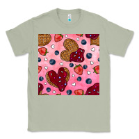 Matcha valentines day waffles seamless pattern Classic Tee - BundleAndBundleShop