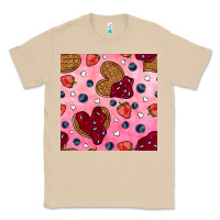 Mushroom valentines day waffles seamless pattern Classic Tee - BundleAndBundleShop