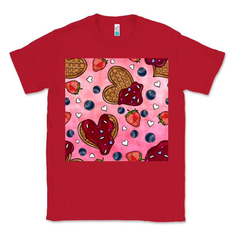 Valentines Day Waffles Seamless Pattern Classic Tee by BundleAndBundleShop | Teevron