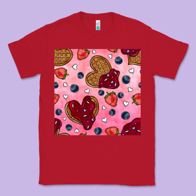 Valentines Day Waffles Seamless Pattern Classic Tee Designed By Bundleandbundleshop