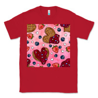 Red valentines day waffles seamless pattern Classic Tee - BundleAndBundleShop