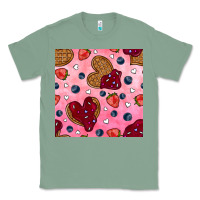 Sage valentines day waffles seamless pattern Classic Tee - BundleAndBundleShop