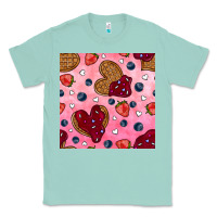 Seafoam valentines day waffles seamless pattern Classic Tee - BundleAndBundleShop