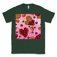 Sports Green valentines day waffles seamless pattern Classic Tee - BundleAndBundleShop