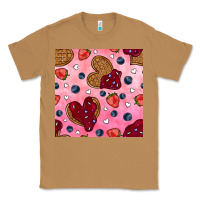 Toasted Coconut valentines day waffles seamless pattern Classic Tee - BundleAndBundleShop