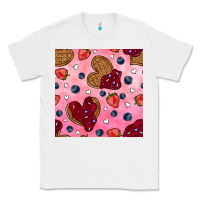 White valentines day waffles seamless pattern Classic Tee - BundleAndBundleShop