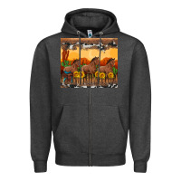 Charcoal Heather western horses and  sunset with sunflowers Zipper Hoodie - Artiststas