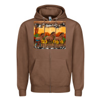 Chestnut western horses and  sunset with sunflowers Zipper Hoodie - Artiststas