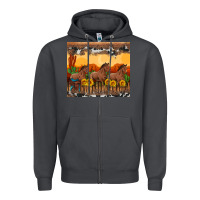Smoke western horses and  sunset with sunflowers Zipper Hoodie - Artiststas