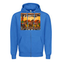True Royal western horses and  sunset with sunflowers Zipper Hoodie - Artiststas