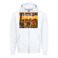 White western horses and  sunset with sunflowers Zipper Hoodie - Artiststas