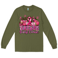 Army Green tackle breast cancer with pumpkin Long Sleeve Tee - AdoDesignShop