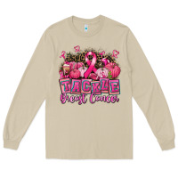 Mushroom tackle breast cancer with pumpkin Long Sleeve Tee - AdoDesignShop