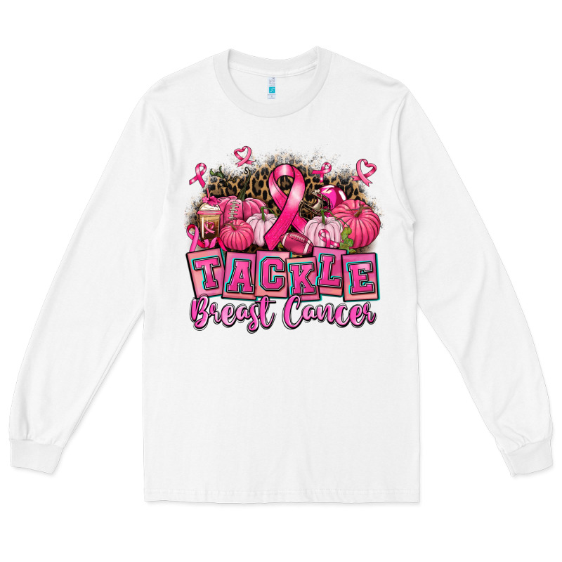 Tackle Breast Cancer With Pumpkin Long Sleeve Tee by AdoDesignShop | Teevron