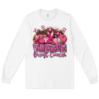 White tackle breast cancer with pumpkin Long Sleeve Tee - AdoDesignShop