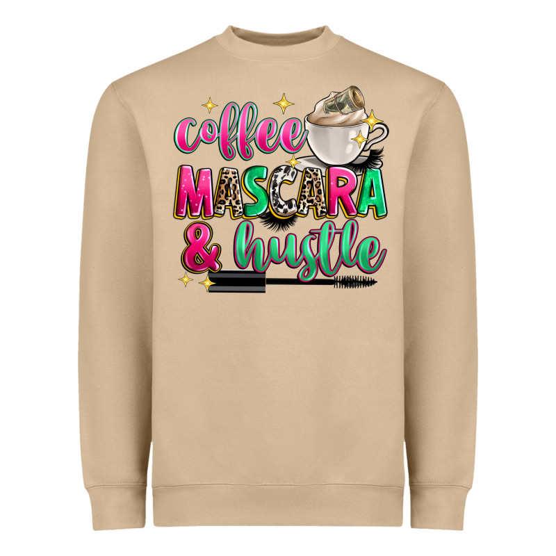 Coffee Mascara And Hustle Heavyweight Sweatshirt by Zillion Design Studio | Teevron