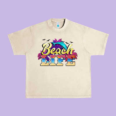 Beach Life Urban Heavy Tee Designed By Barkaloodesign