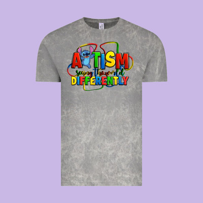 Autism Stitch Seeing The World Differently Vintage Tee Designed By Zillion Design Studio
