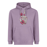Lavender pink gemstone peace skeleton hand Heavyweight Hoodie - MaliasSmallBusiness