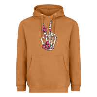 Meerkat pink gemstone peace skeleton hand Heavyweight Hoodie - MaliasSmallBusiness